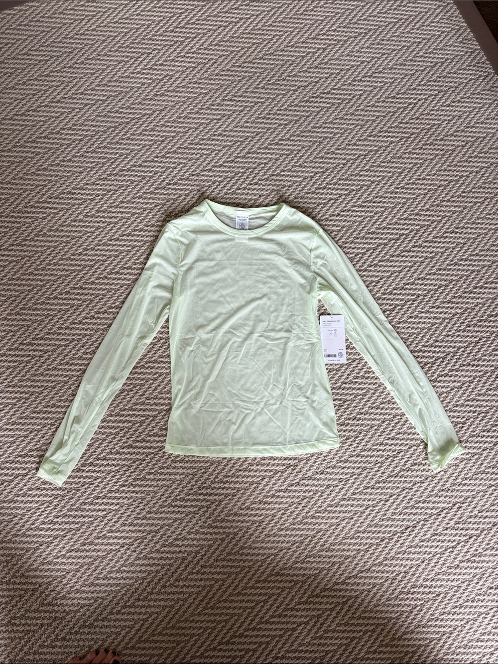 Athleta NWT Soft Powermesh Light Green Top